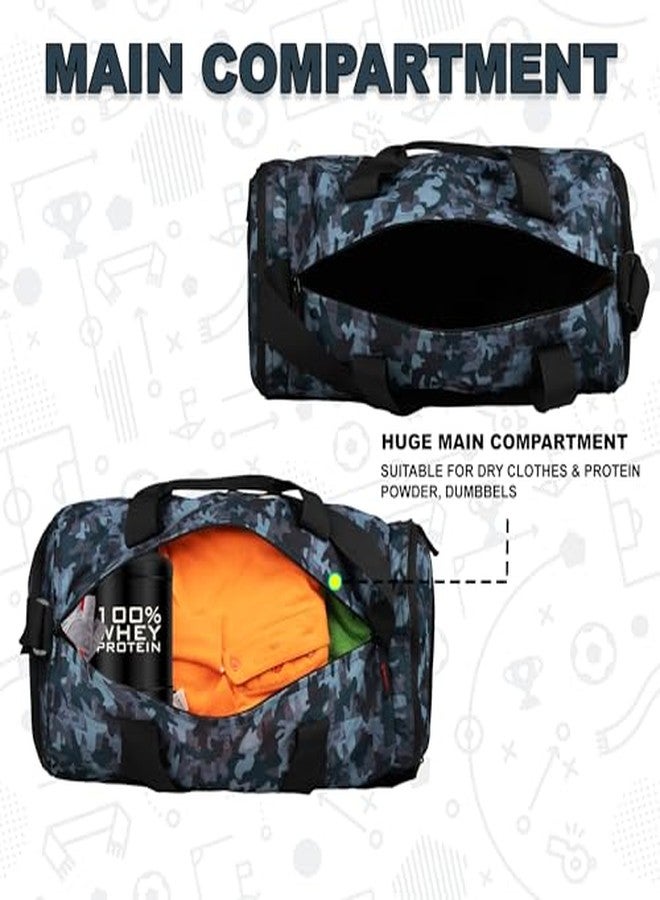 Whackk Cardio 31L Gym Fitness Workout Training Sports Travel Duffle Bag Separate Shoe Pocket Dry Wet Pocket Multipurpose Carry Bag Adjustable Strap Lightweight Sports Kit Men Women (Wild Stone) - Image 5